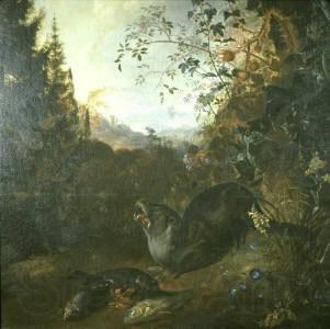 Matthias Withoos Otter in a Landscape